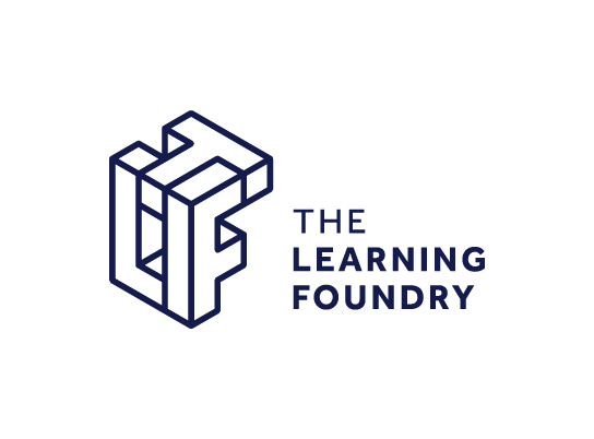 Learning foundry logo - navy blue on white background