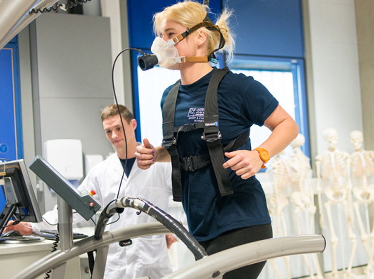 Young female taking part in sports science research