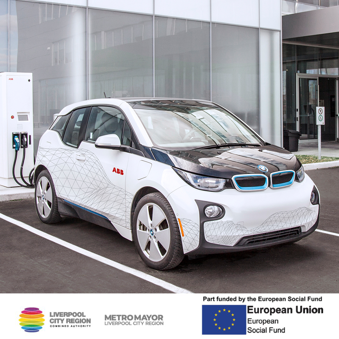 An electric car charging