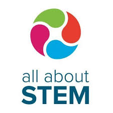 All About STEM logo - multi coloured on white background