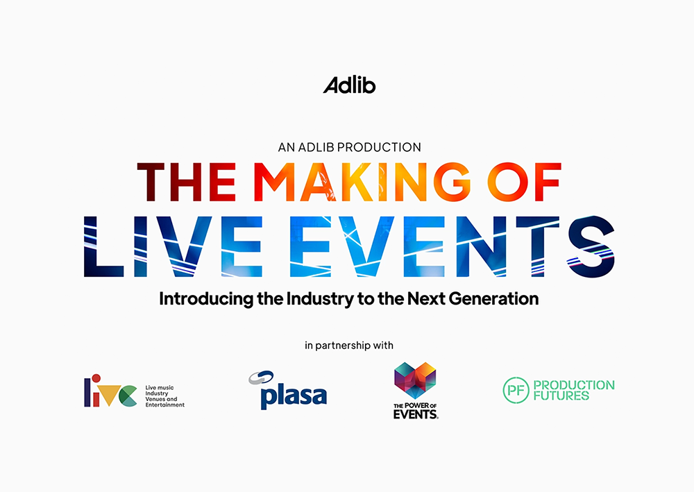 The Making of Live Events in multi colours on white background with various logos