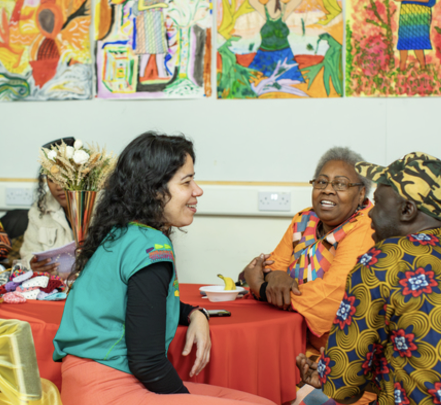 Group of BAME adults on social setting